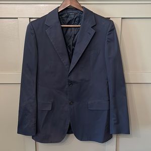 Prada Navy 2 Button Blazer Suit Jacket 100% Cotton Made in Italy IT 48R / US 38R